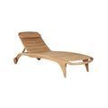 "Elegant Wooden Lounge Chair with Wheels"