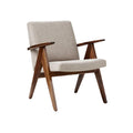 Mid-Century Modern Upholstered Armchair with Wooden Legs