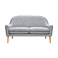 Modern Gray Upholstered Sofa with Wooden Legs