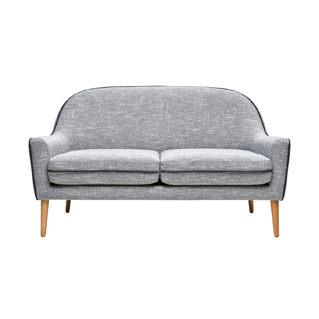 Modern Gray Upholstered Sofa with Wooden Legs