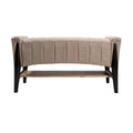 "Modern Curved Upholstered Bench with Wooden Shelf"