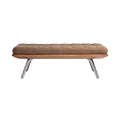 Stylish Tufted Bench with Wooden Base and Metal Legs