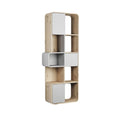 "Modern Wall-Mounted Storage Shelf with Mixed Textures"