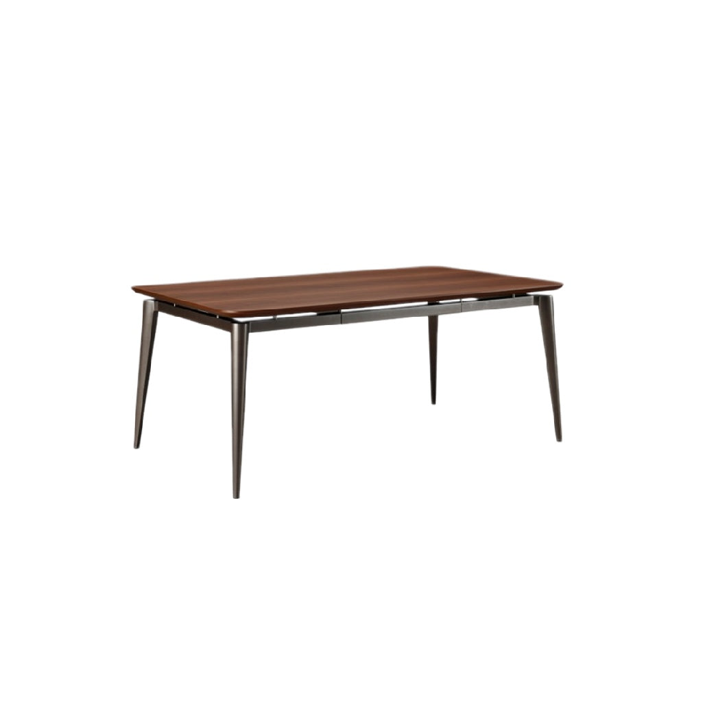 Sleek Modern Wooden Dining Table with Metal Legs